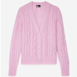 THE KOOPLES Pink cable-knit wool-blend cardigan